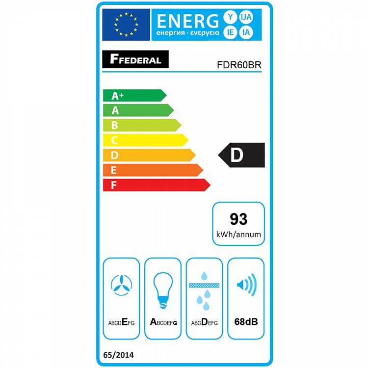 FEDERAL FDR60BR Απορροφητήρας Ελεύθερος 60cm Καφέ 2 Μοτέρ