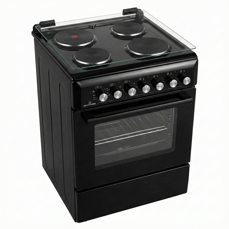 MULTIHOME MH-6149 Ηλεκτρική Κουζίνα 60cm με Εμαγιέ Εστίες Μαύρο