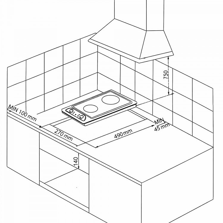 SILIFO SF6149HDR2 Εστία Domino Εμαγιέ 30cm Inox