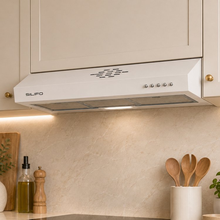 SILIFO SF6684 Απορροφητήρας Ελεύθερος 90cm Λευκό 2 Μοτέρ (4 Έτη Εγγύηση)