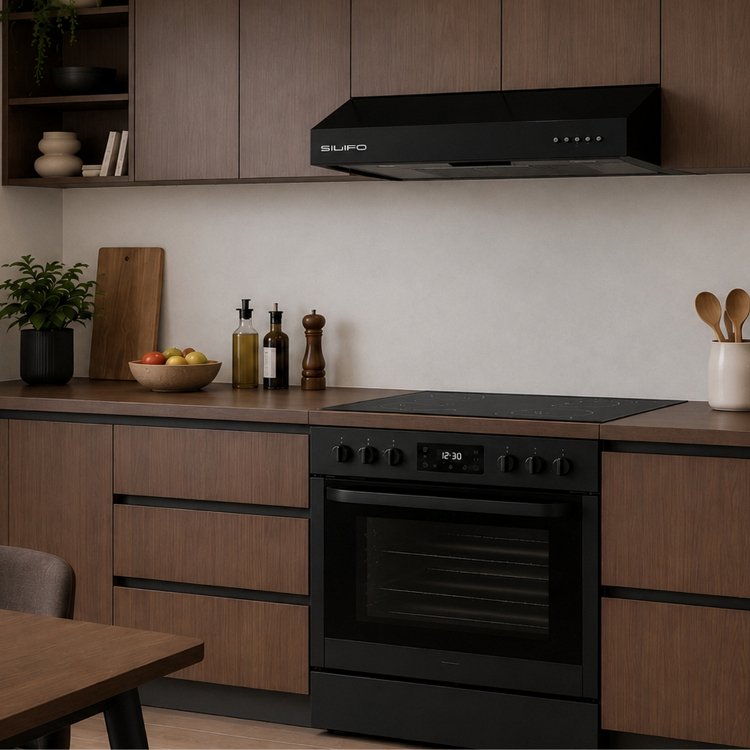 SILIFO SF6685 Απορροφητήρας Ελεύθερος 90cm Μαύρο 2 Μοτέρ (4 Έτη Εγγύηση)
