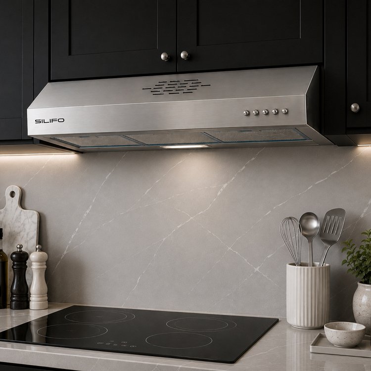 SILIFO SF6686 Απορροφητήρας Ελεύθερος 90cm Inox 2 Μοτέρ (4 Έτη Εγγύηση)