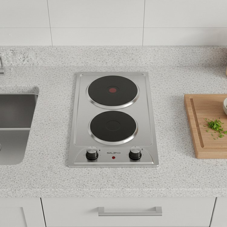 SILIFO SF6149HDR2 Εστία Domino Εμαγιέ 30cm Inox (4 Έτη Εγγύηση)