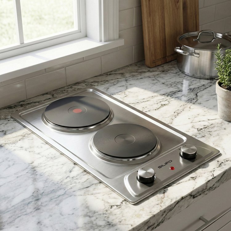 SILIFO SF6149HDR2 Εστία Domino Εμαγιέ 30cm Inox (4 Έτη Εγγύηση)