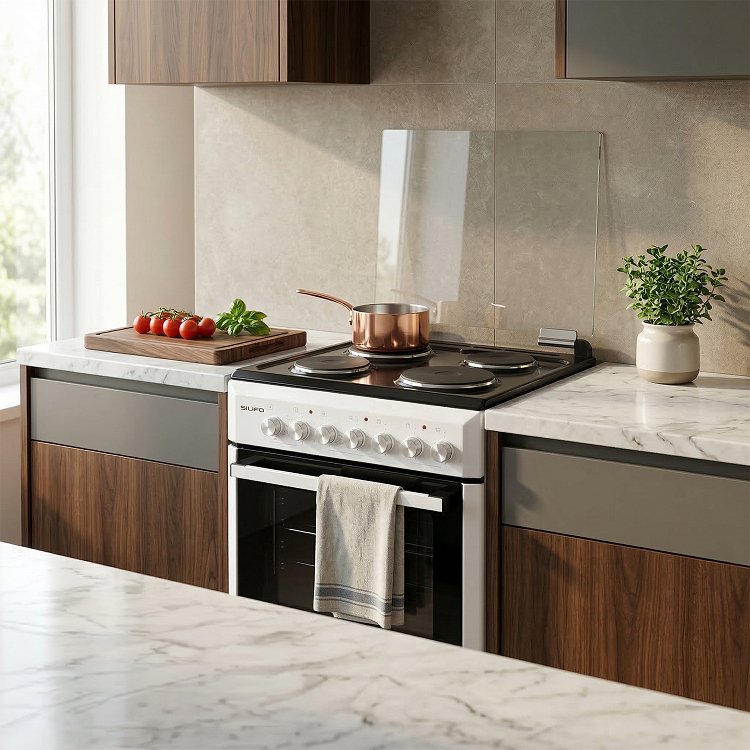 SILIFO SF6152 Ηλεκτρική Κουζίνα 60cm με Εμαγιέ Εστίες Λευκό Μαύρο (4 Έτη Εγγύηση)