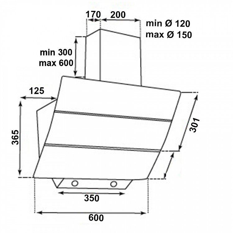 SILIFO SF6611 Απορροφητήρας Καμινάδα 60cm Λευκό με Χειριστήριο (4 Έτη Εγγύηση)