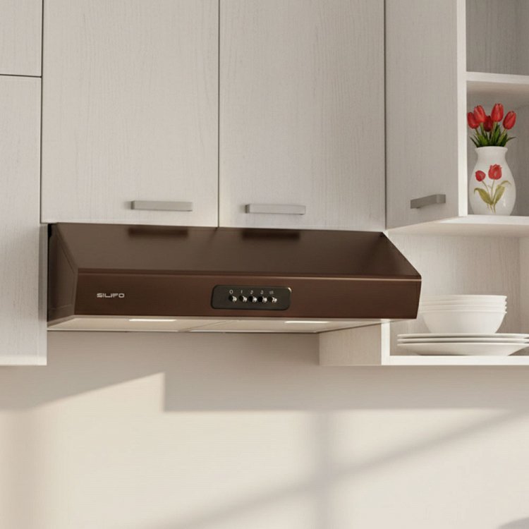 SILIFO SF6681 Απορροφητήρας Ελεύθερος 60cm Καφέ 2 Μοτέρ (4 Έτη Εγγύηση)