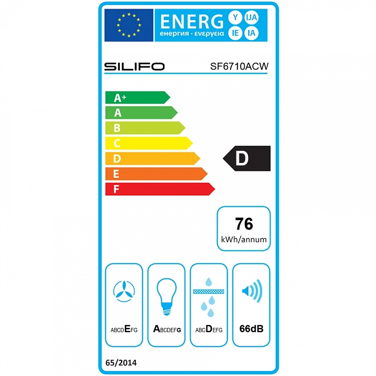 SILIFO SF6710ACW Απορροφητήρας Ελεύθερος 60cm Λευκό 2 Μοτέρ (4 Έτη Εγγύηση)