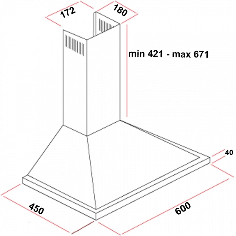 SILIFO SF6730API Απορροφητήρας Καμινάδα 60cm Inox (4 Έτη Εγγύηση)