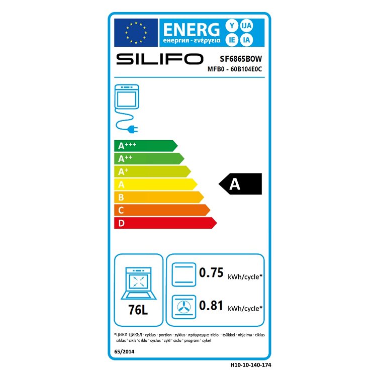 SILIFO SF6865BOW Φούρνος άνω Πάγκου 76lt Λευκός (4 Έτη Εγγύηση)