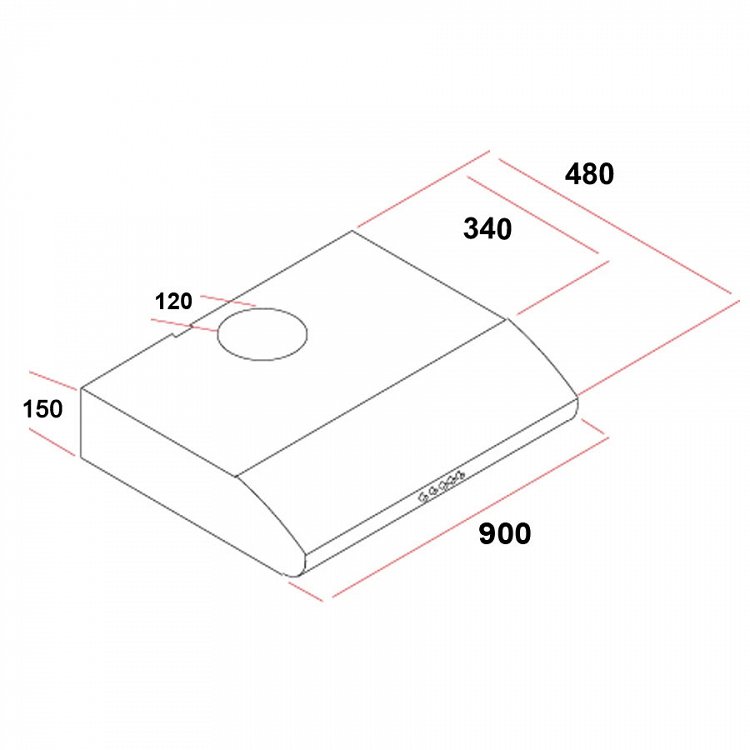 MULTIHOME MH-6685 Απορροφητήρας Ελεύθερος 90cm Μαύρο 2 Μοτέρ