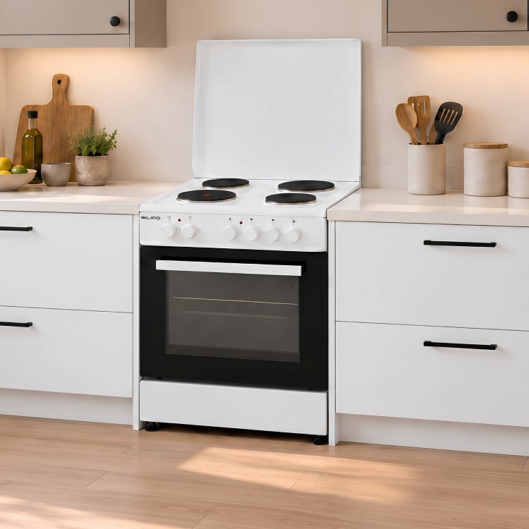 SILIFO SF6155CFEW Ηλεκτρική Κουζίνα 60cm με Εμαγιέ Εστίες Λευκό (4 Έτη Εγγύηση)