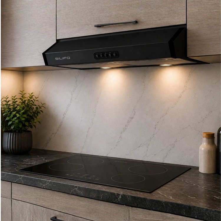 SILIFO SF6685 Απορροφητήρας Ελεύθερος 90cm Μαύρο 2 Μοτέρ