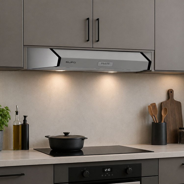 SILIFO SF6686 Απορροφητήρας Ελεύθερος 90cm Inox 2 Μοτέρ