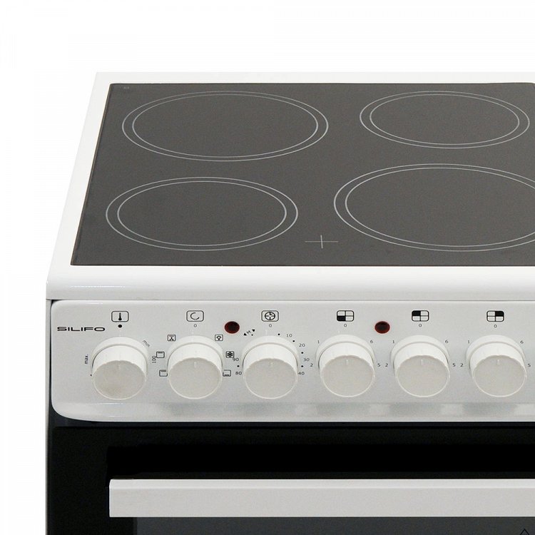 SILIFO SF6120CFVW Κεραμική Κουζίνα 50cm με 4 Ζώνες Λευκό (4 Έτη Εγγύηση)