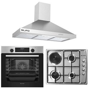 Σετ SILIFO SF6855BOI & SF6100 & SF6618 Φούρνος 76lt, Μικτή Εστία & Απορροφητήρας 93613 (4 Έτη Εγγύηση)