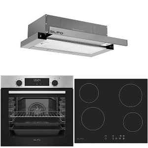 Σετ SILIFO SF6855BOI & SF6821HV4 & SF6663 Φούρνος 76lt, Κεραμική Εστία & Απορροφητήρας 93477 (4 Έτη Εγγύηση)