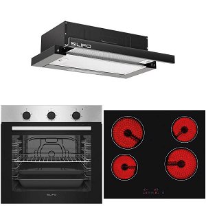 Σετ SILIFO SF6850BOI & SF6135 & SF6665 Φούρνος 83lt, Κεραμική Εστία & Απορροφητήρας 93644