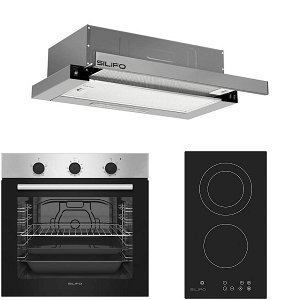 Σετ SILIFO SF6850BOI & SF6802HDV3 & SF6663 Φούρνος 83lt, Εστία Domino & Απορροφητήρας 92032 (4 Έτη Εγγύηση)
