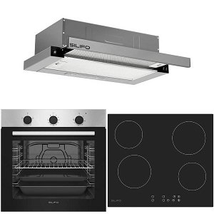 Σετ SILIFO SF6850BOI & SF6821HV4 & SF6663 Φούρνος 83lt, Κεραμική Εστία & Απορροφητήρας 92037 (4 Έτη Εγγύηση)