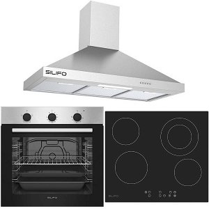 Σετ SILIFO SF6850BOI & SF6822HV5 & SF6618 Φούρνος 83lt, Κεραμική Εστία & Απορροφητήρας 92079 (4 Έτη Εγγύηση)