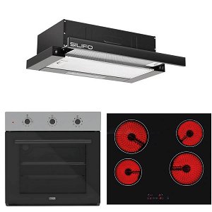 Σετ SILIFO SF6008 & SF6135 & SF6665 Φούρνος, Κεραμική Εστία & Απορροφητήρας 92255
