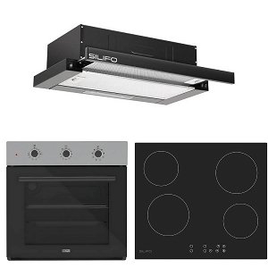 Σετ SILIFO SF6008 & SF6821HV4 & SF6665 Φούρνος, Κεραμική Εστία & Απορροφητήρας 92263