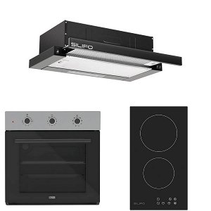 Σετ SILIFO SF6008 & SF6801HDV2 & SF6665 Φούρνος, Εστία Domino & Απορροφητήρας 92279