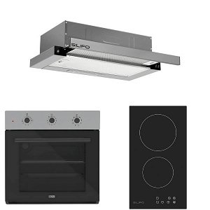 Σετ SILIFO SF6008 & SF6801HDV2 & SF6663 Φούρνος, Εστία Domino & Απορροφητήρας 92280