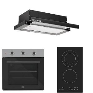 Σετ SILIFO SF6008 & SF6802HDV3 & SF6665 Φούρνος, Εστία Domino & Απορροφητήρας 92329