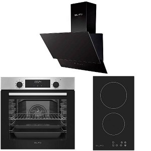 Σετ SILIFO SF6855BOI & SF6801HDV2 & SF6610 Φούρνος 76lt, Εστία Domino & Απορροφητήρας 93503 (4 Έτη Εγγύηση)