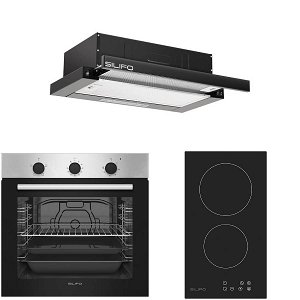 Σετ SILIFO SF6850BOI & SF6801HDV2 & SF6665 Φούρνος 83lt, Εστία Domino & Απορροφητήρας 93648 (4 Έτη Εγγύηση)