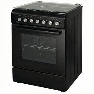 MULTIHOME MH-6149 Ηλεκτρική Κουζίνα 60cm με Εμαγιέ Εστίες Μαύρο