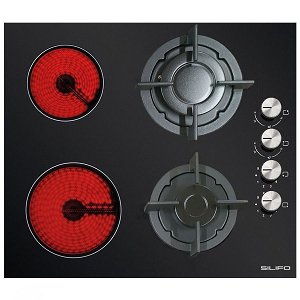 SILIFO SF6113 Εστία Μικτή 2 Υγραερίου και 2 Κεραμικά Μαύρη (4 Έτη Εγγύηση)