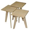 Τραπεζάκια ζιγκόν σετ 3τμχ Romeo εκρού S272 52x34x34